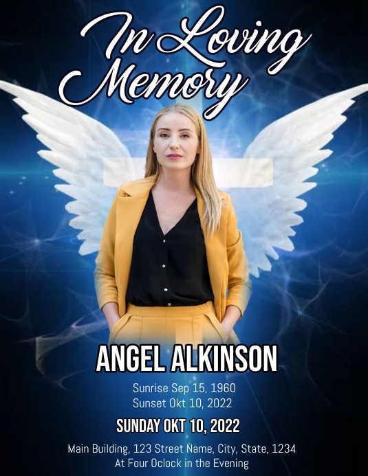 Funeral Announcement flyer,simple modern Template PosterMyWall